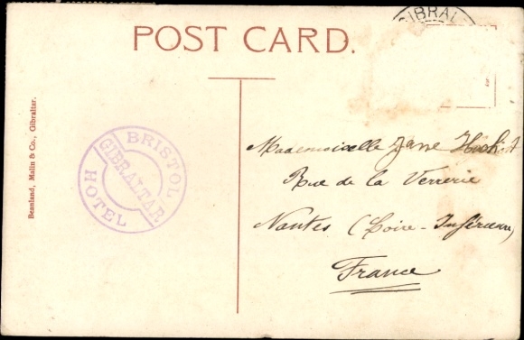 PC Gibraltar, military hospital, mountains, stamp