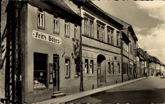 Ak Wiehe im Kyffhäuserkreis, Wilhelm Pieck Straße, Geschäft Fritz Böhrs