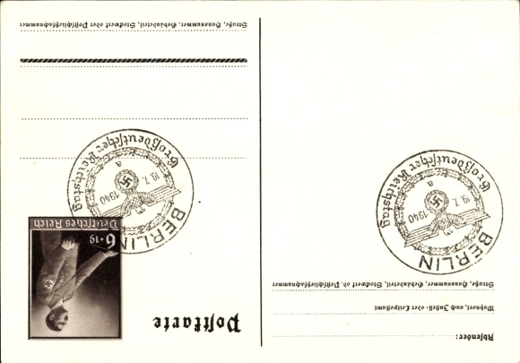Postal stationery artist Postcard Klein, G., Only one can win and that is us, quote from Adolf Hitler