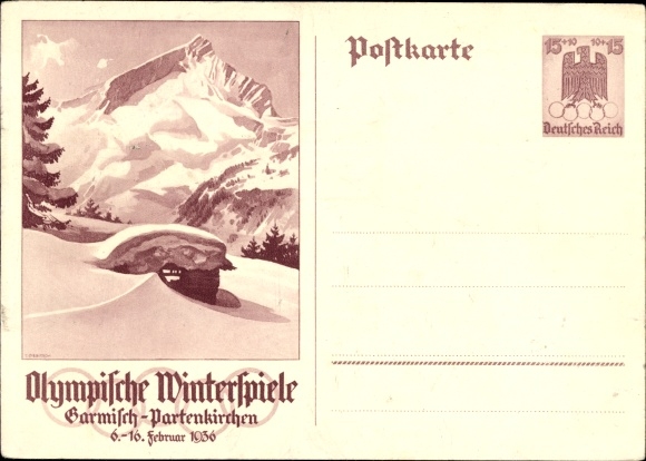 KP pocztowa Garmisch Partenkirchen w Górnej Bawarii, Zimowe Igrzyska Olimpijskie 1936