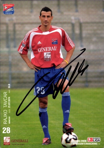 Autograph card footballer Rajko Tavcar, SpVgg Unterhaching, autograph