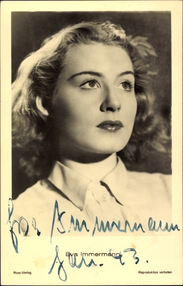 Ak actrice Eva Immersmann, portret, handtekening