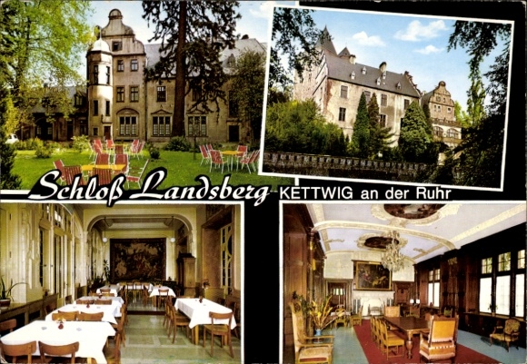 Postcard Ratingen North Rhine Westphalia, Landsberg Castle near Kettwig, garden, hall