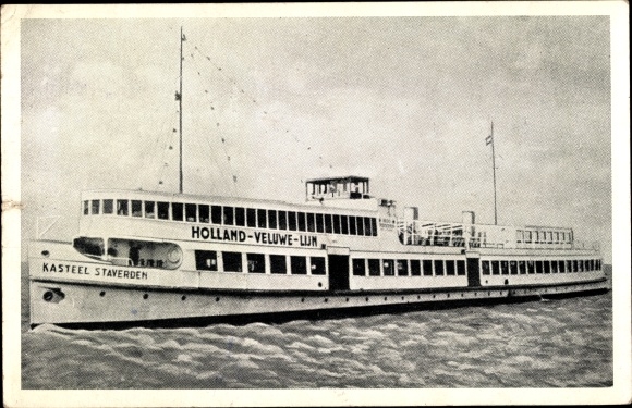 Postcard Steamer Staverden Castle, Holland Veluwe Line