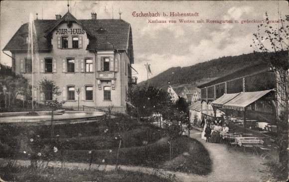 Ak Eschenbach Pommelsbrunn in Mittelfranken, Kurhaus, Rosengarten