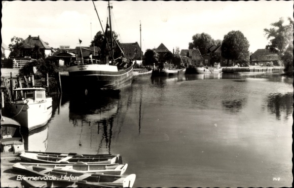 Postcard Bremervörde in Lower Saxony, port