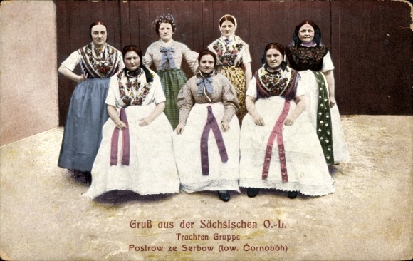 Ak Sächsische Oberlausitz, Frauen in wendischer Tracht