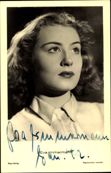 Ak actrice Eva Immersmann, portret, handtekening