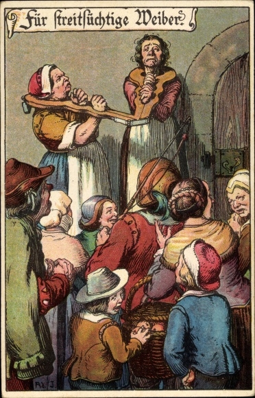 Artysta Ak Jodolfi, Dla kłótliwych kobiet, haniebne skrzypce, kara