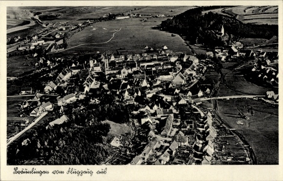 Ak Bruggen Bräunlingen in het Zwarte Woud Baden, luchtfoto van dorpen, huizen, landschap