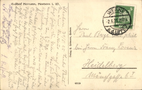 Postcard Lippstadt in Westphalia, Gasthof Homann, wagon