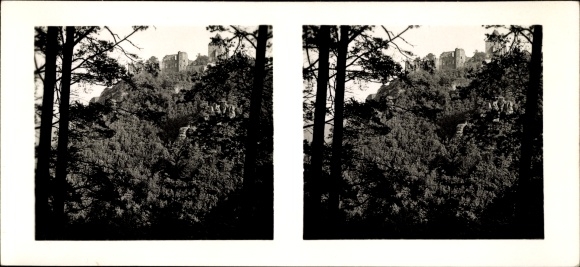 Stereo photo Nideggen in the Eifel, Nideggen castle ruins