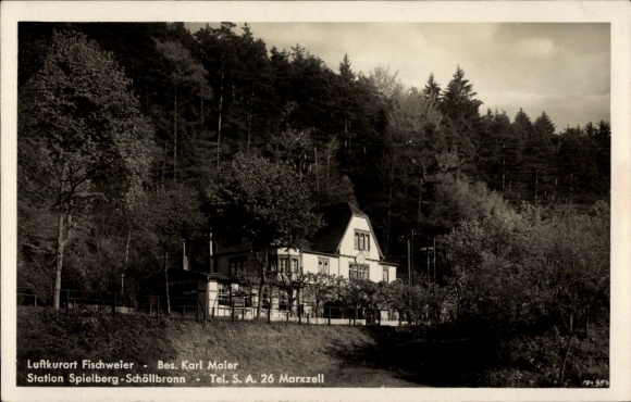Postcard Fischweier Burbach Marxzell Baden Württemberg, Inn Karl Meier
