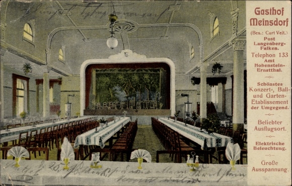 PC Meinsdorf Callenberg Sachsen, inn with ballroom, owned by Curt Veit