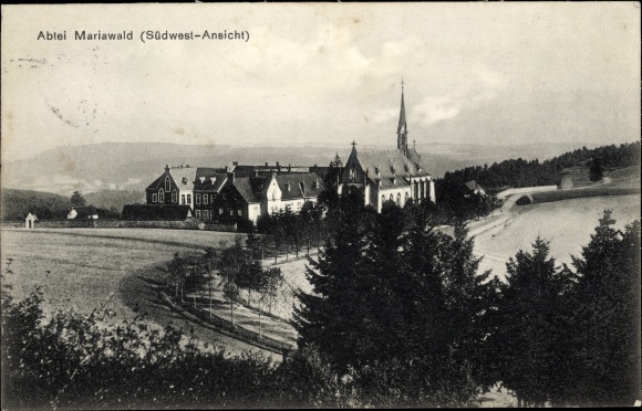 Postcard Heimbach in the Eifel, Mariawald Abbey, southwest view