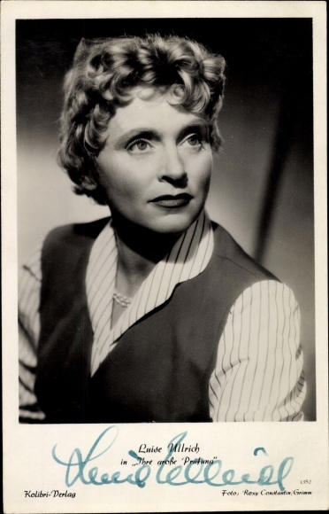 Postcard actress Luise Ullrich, portrait, your big test, autograph