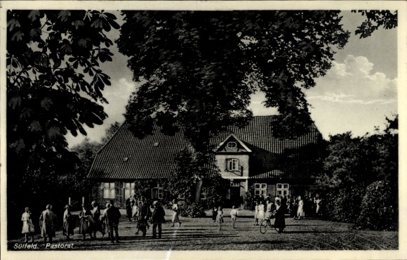 Postcard Sülfeld in Holstein, pastorate, residents
