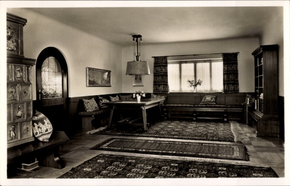 Ak Obersalzberg Berchtesgaden in Oberbayern, Berghof Wachenfeld, Wohnzimmer