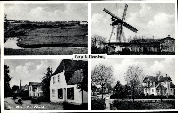 Ak Tarp in Sleeswijk-Holstein, windmolen, bedrijf, gedeeltelijk uitzicht, landschap