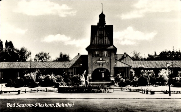 Postcard Pieskow Bad Saarow in der Mark, Bahnhof
