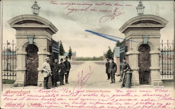 Postcard Amersfoort Utrecht Netherlands, infantry barracks