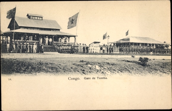 Postcard Tumba DR Congo Zaire, railway station