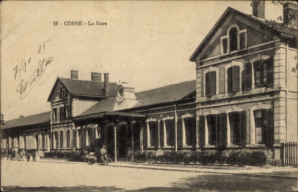 Postcard Cosne Nievre, The Train Station