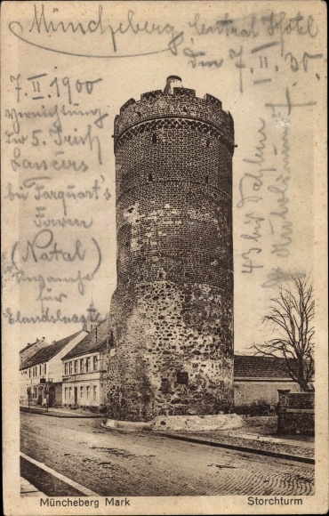 Ak Müncheberg in der Mark, Storchturm