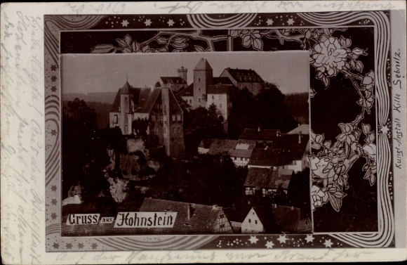 Jugendstil Ak Hohnstein Sächsische Schweiz, Teilansicht