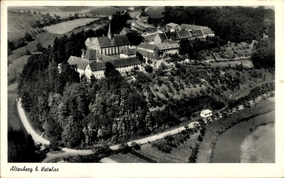 Postcard Solms in the Lahn Dill district, view of the Altenberg monastery