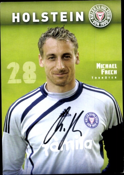 Autograph card footballer Michael Frech, Holstein Kiel, autograph