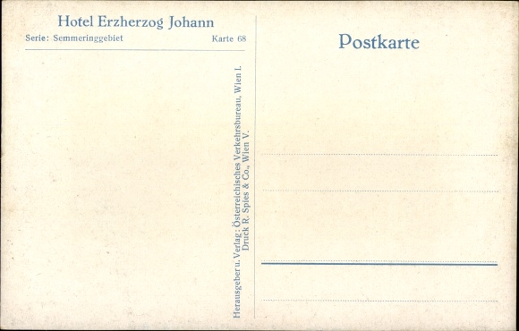 KP Semmering w Dolnej Austrii, Hotel Erzherzog Johann zimą