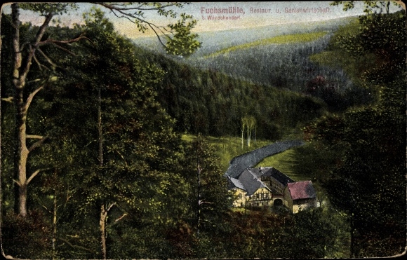 Ansichtkaart Wensdorp Elster Thüringen, Gasthaus zur Fuchsmühle