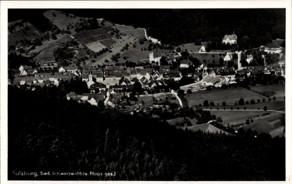 Postcard Sulzburg in Markgräflerland Baden Schwarzwald, aerial photograph