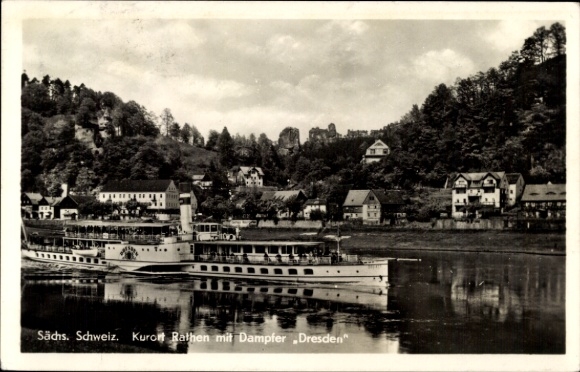 Ak Rathen an der Elbe Sächsische Schweiz, Dampfer Dresden