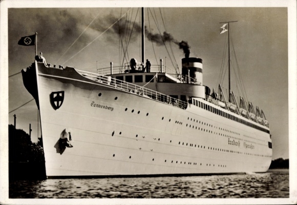 Postcard TS Tannenberg, Hapag Seaside Resort Service, Sea Service East Prussia