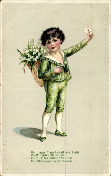 Chromo-Litho Of faithful friendship and love tells every little flower, For both lowered full of kindness