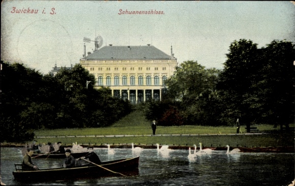Postcard Zwickau in Saxony, Swan Castle