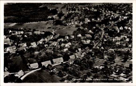 Postcard Conweiler Straubenhardt am Schwarzwald, aerial photograph
