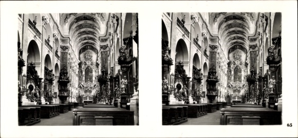 Stereofoniczny obraz przestrzenny zdjęcie Praha Praga, stare miasto, kościół Jakuba, widok na wnętrze