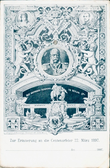 Mechanical PC Berlin Mitte, National Monument, Centenary Celebration 1897, Kingdom of Prussia, Portraits