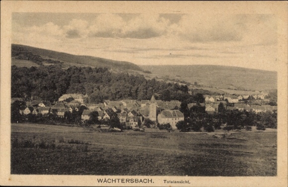 Postcard Waechtersbach in Hesse, total view