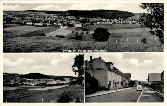Postcard Twiste Twistetal Hessen, general view, street view