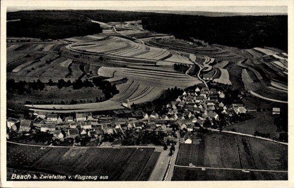 Postcard Baach Zwiefalten in Württemberg, aerial photograph
