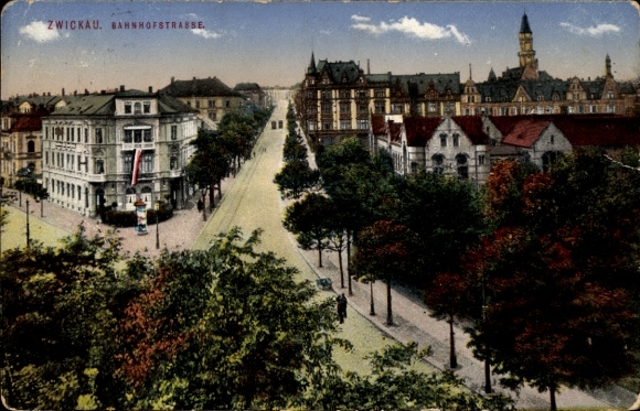Ak Zwickau in Sachsen, Bahnhofstraße