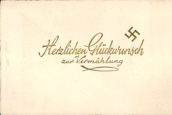 Postcard Congratulations on your wedding, swastika
