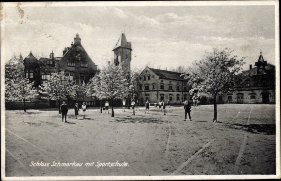 Postcard Schmorkau Neukirch Sachsen, castle with sports school