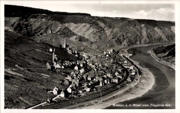 Postcard Klotten on the Moselle, aerial photograph