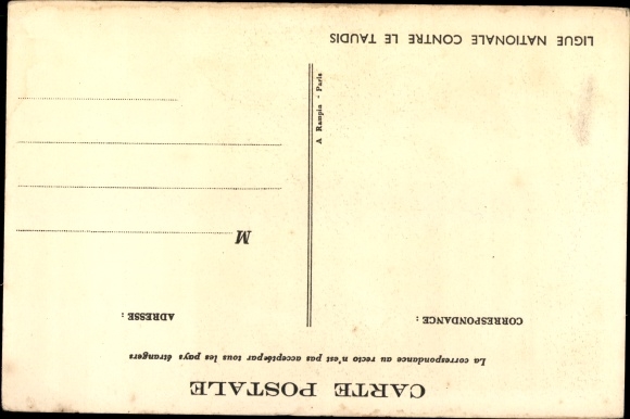 Artist Postcard Poulbot, Francisque, Why don&#39;t you sleep at home, National League against slums