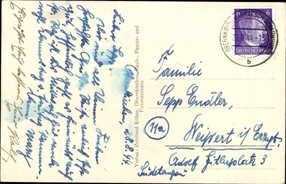 Postcard Obernkirchen in Schaumburg, Adolf Hitler Strasse, shops